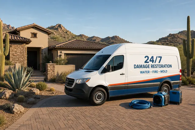 Fire Odor Removal Florence, AZ service vehicle from Scottsdale Water Restoration Pros